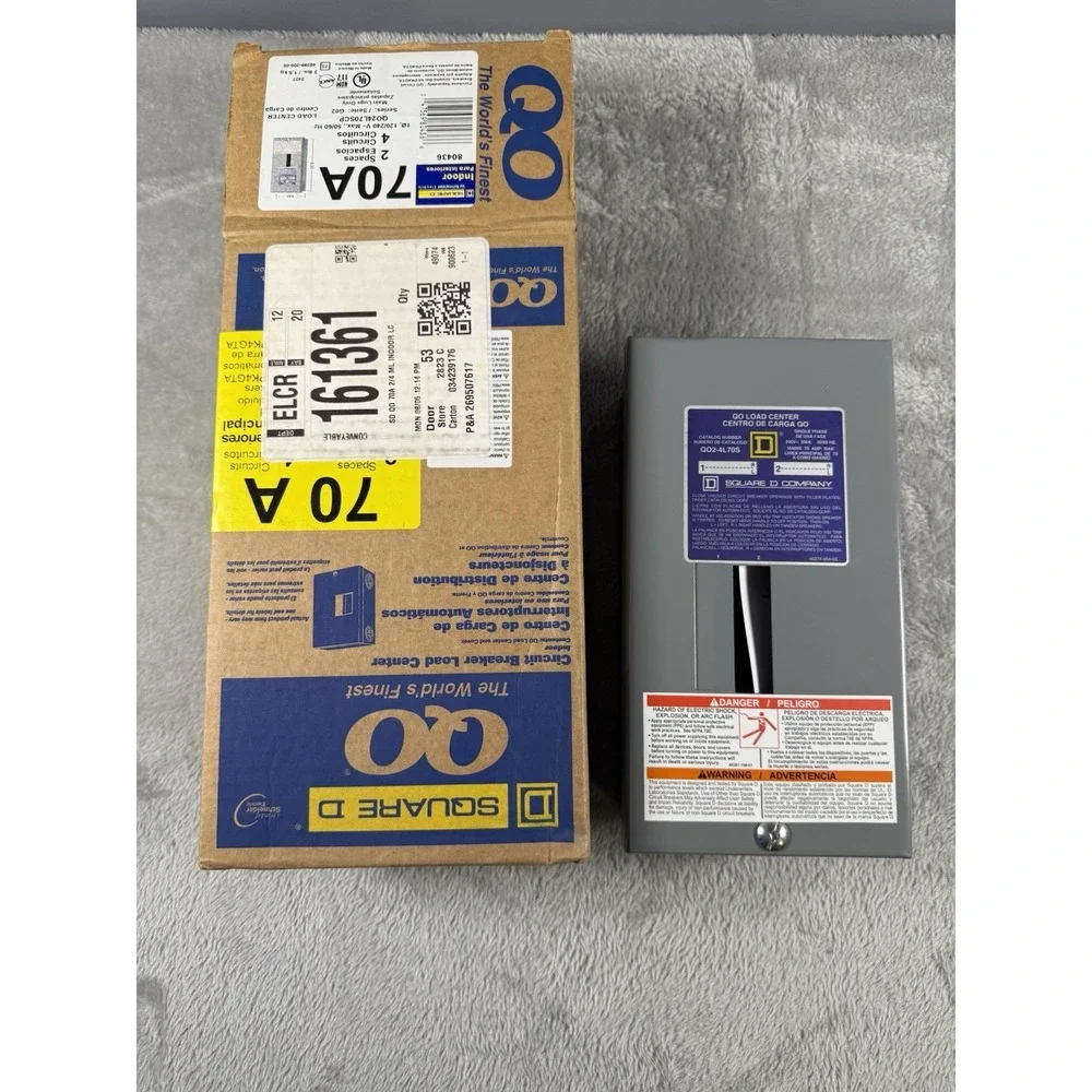 Square D QO24L70SCP - 70 A Indoor Main Load Center - 2 Spaces - 4 Circuits - NEW